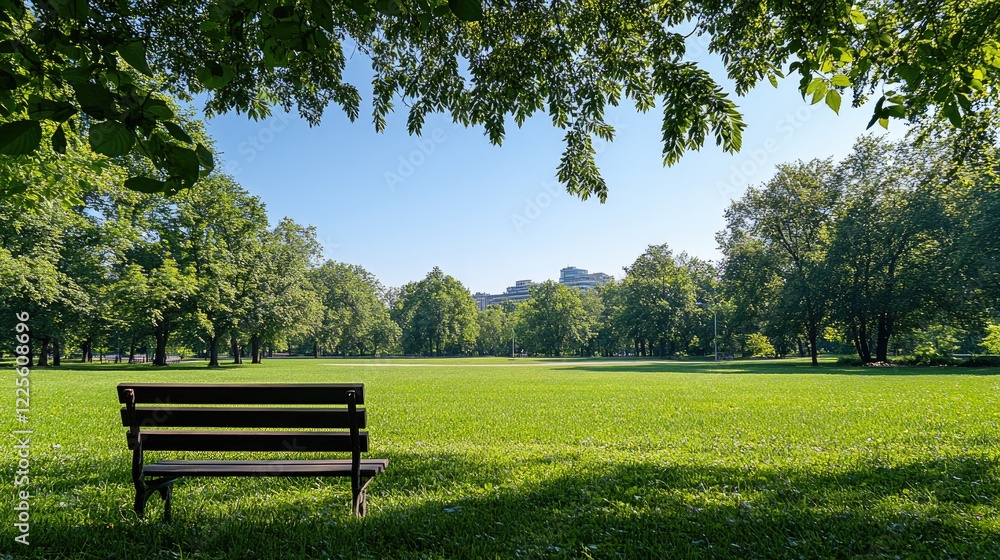 Expansive grassy field bordered by towering oak and poplar trees under a bright blue sky, inviting peaceful moments to enjoy nature. Expansive grassy field bordered by towering oak and poplar trees under a bright blue sky, inviting peaceful moments to enjoy nature.