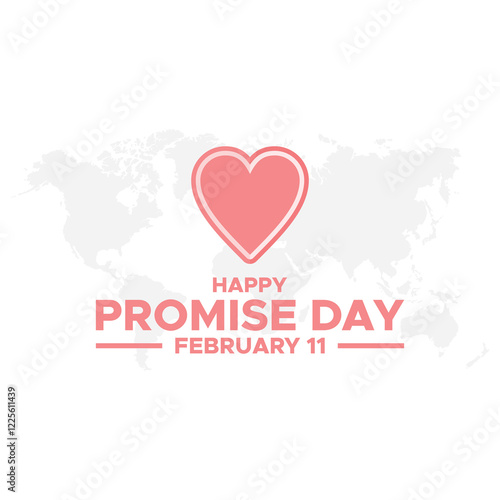 Happy Promise Day Post and Greeting Card. 11 February - Promise Day of Valentine's Week Vector Illustration photo