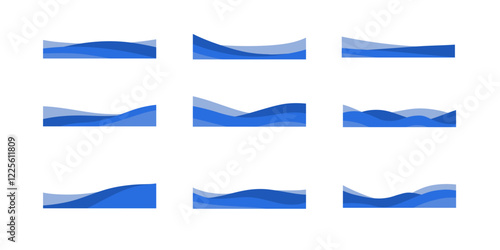 business curve footer blue