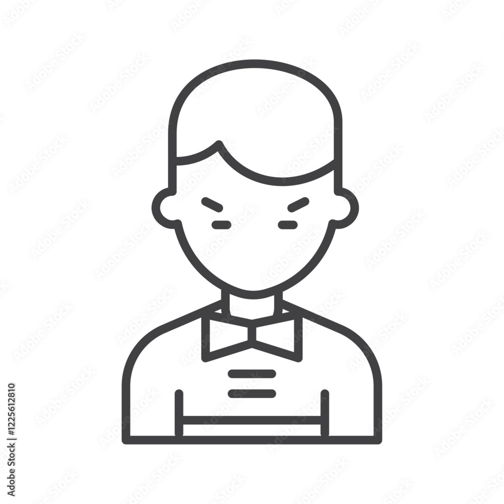 Angry boy icon Vector logo set flat Angry boy icon Vector logo set flat