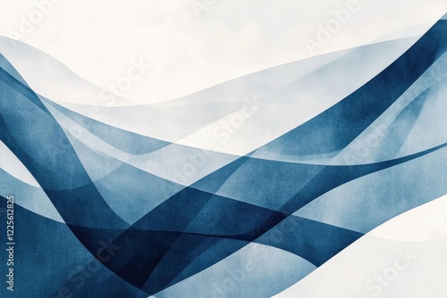 Abstract Blue Wave Forms and Hues