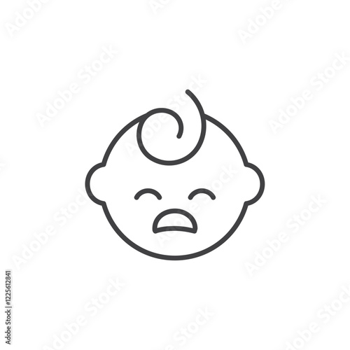 Baby boy cry icon Vector logo set flat