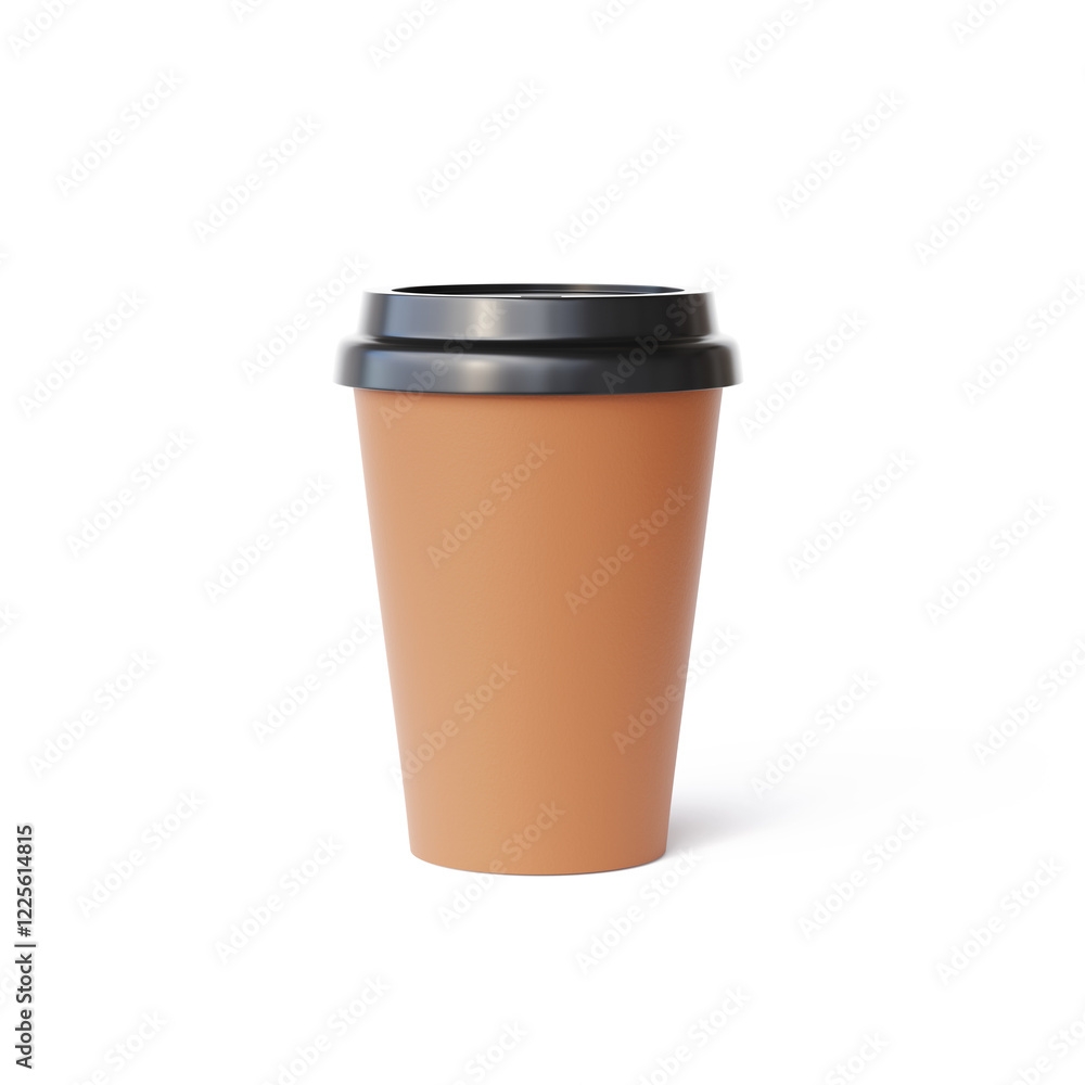 Paper coffee cup isolated on white background. 3d-rendering Paper coffee cup isolated on white background. 3d-rendering