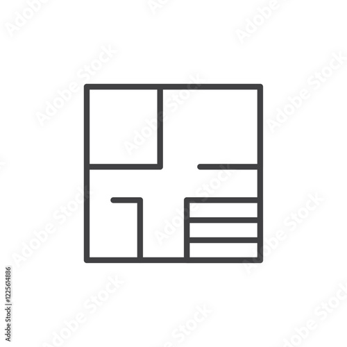 Floor plan icon Vector logo set flat