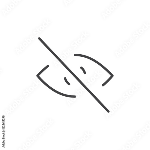 Hide view icon Vector logo set flat
