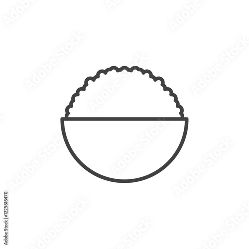 Rice bowl icon Vector logo set flat