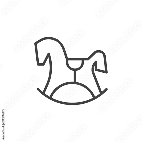 Swinging horse icon Vector logo set flat