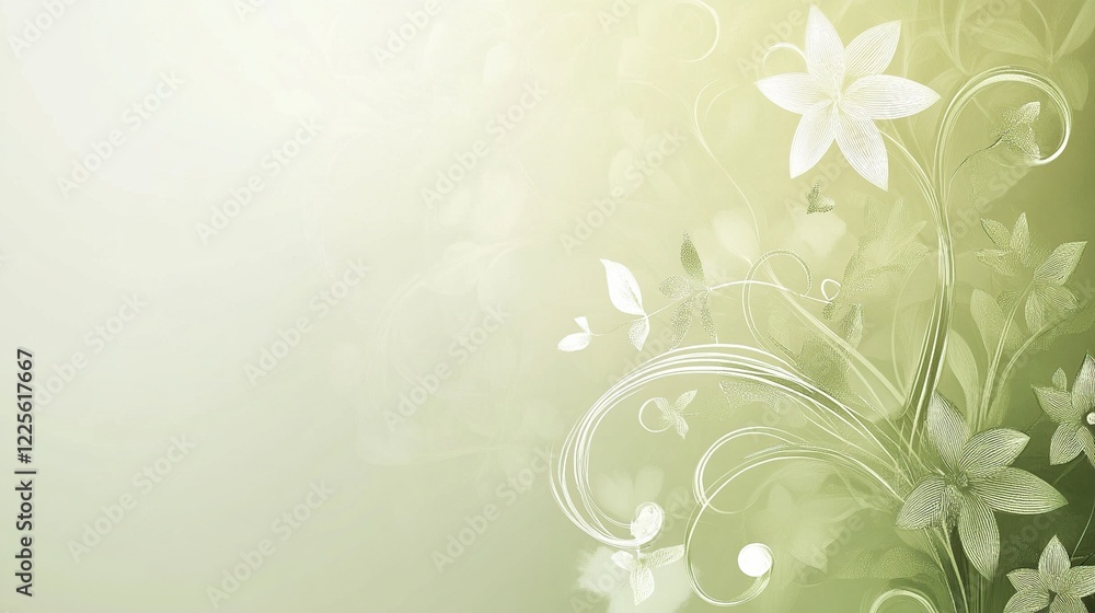 Elegant Green Floral Design Background Image Elegant Green Floral Design Background Image