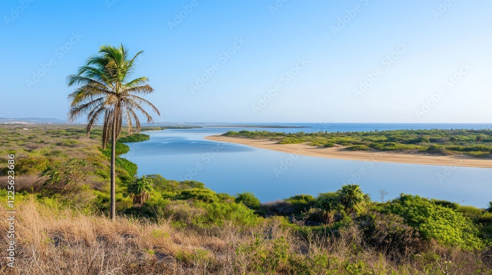 Serene Tropical River Landscape Serene Tropical River Landscape