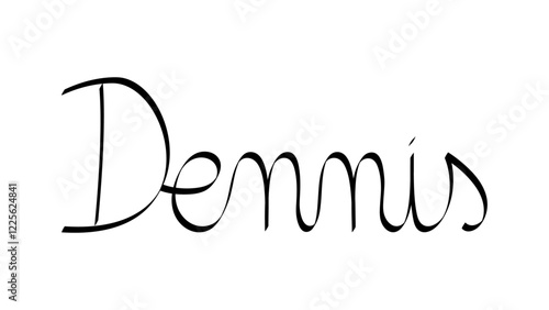 Black handwritten male name "Dennis"