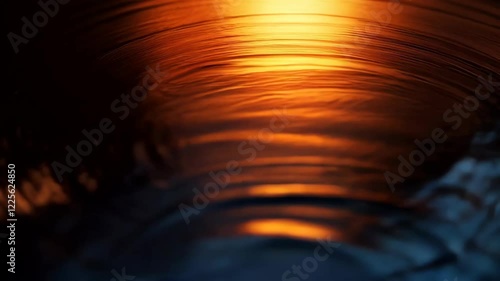 Abstract Swirling Patterns of Orange Light Reflecting in Water
