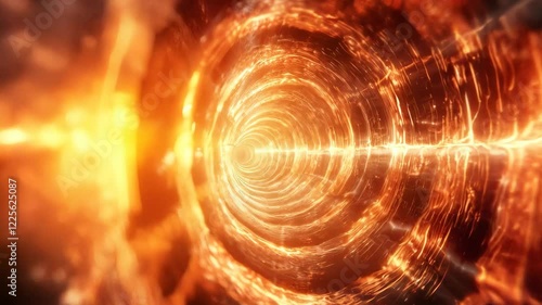 Glowing Circular Waves with Radiant Light Effects and Vibrant Colors