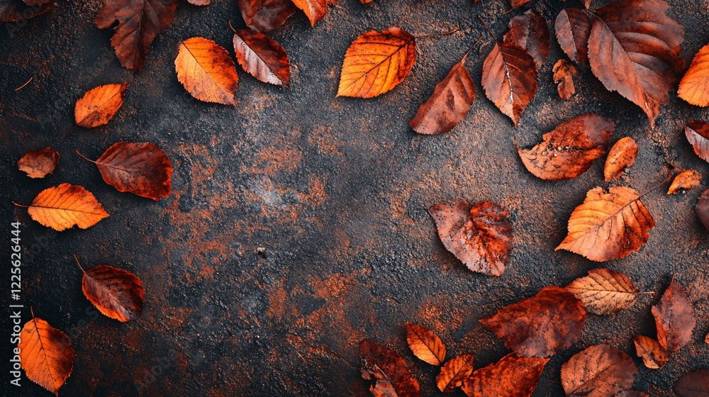 Autumn leaves forming a frame on a grunge background with copy space Autumn leaves forming a frame on a grunge background with copy space