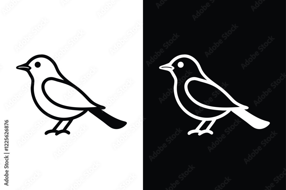 Fototapeta premium Robin Silhouette Vector Perfect for Logos and Art Projects.