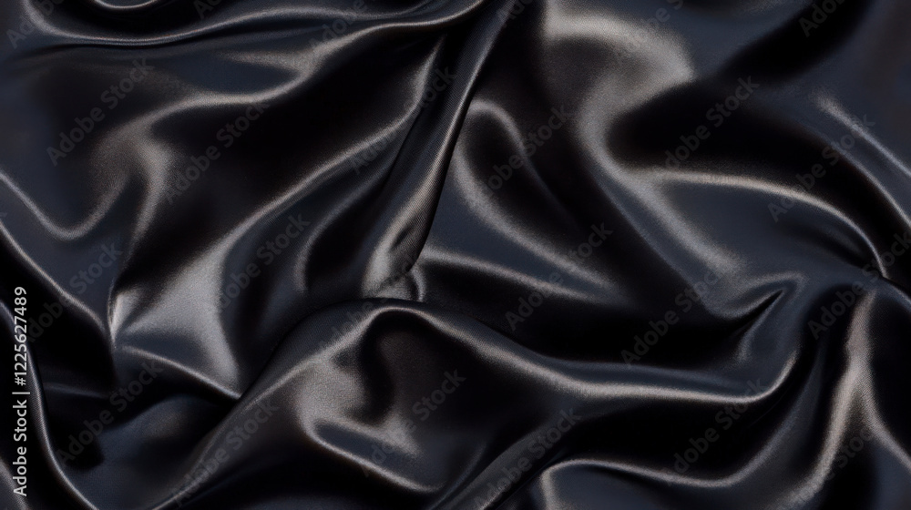 Fototapeta premium Classic Black Satin Fabric Texture Background