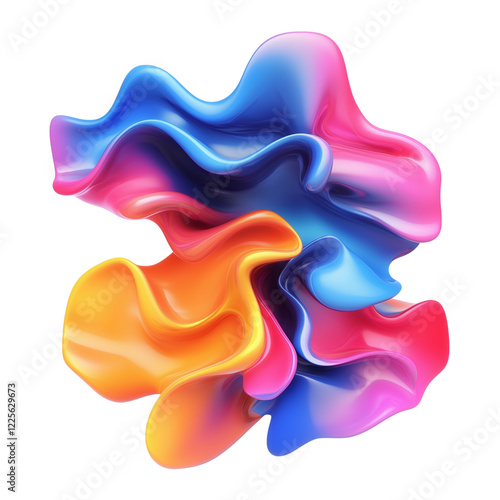 A vibrant splash of colorful paint isolated on transparent background