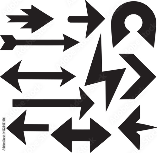 Set of direction arrow vector signs or icons.