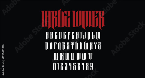 Laruz Lomer Blackletter Display Font. Heavy stroke, vintage character with ligatures. To give you an extra creative work.