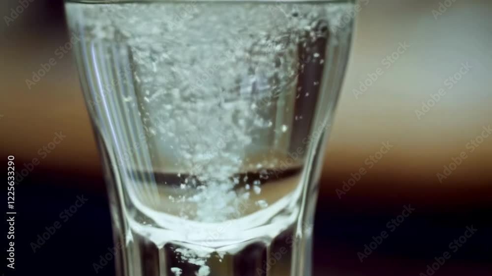 glass filled with water shaking, earthquake concept, close up shot glass filled with water shaking, earthquake concept, close up shot