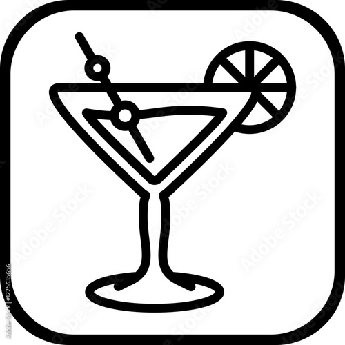 Cocktail glass Icon style