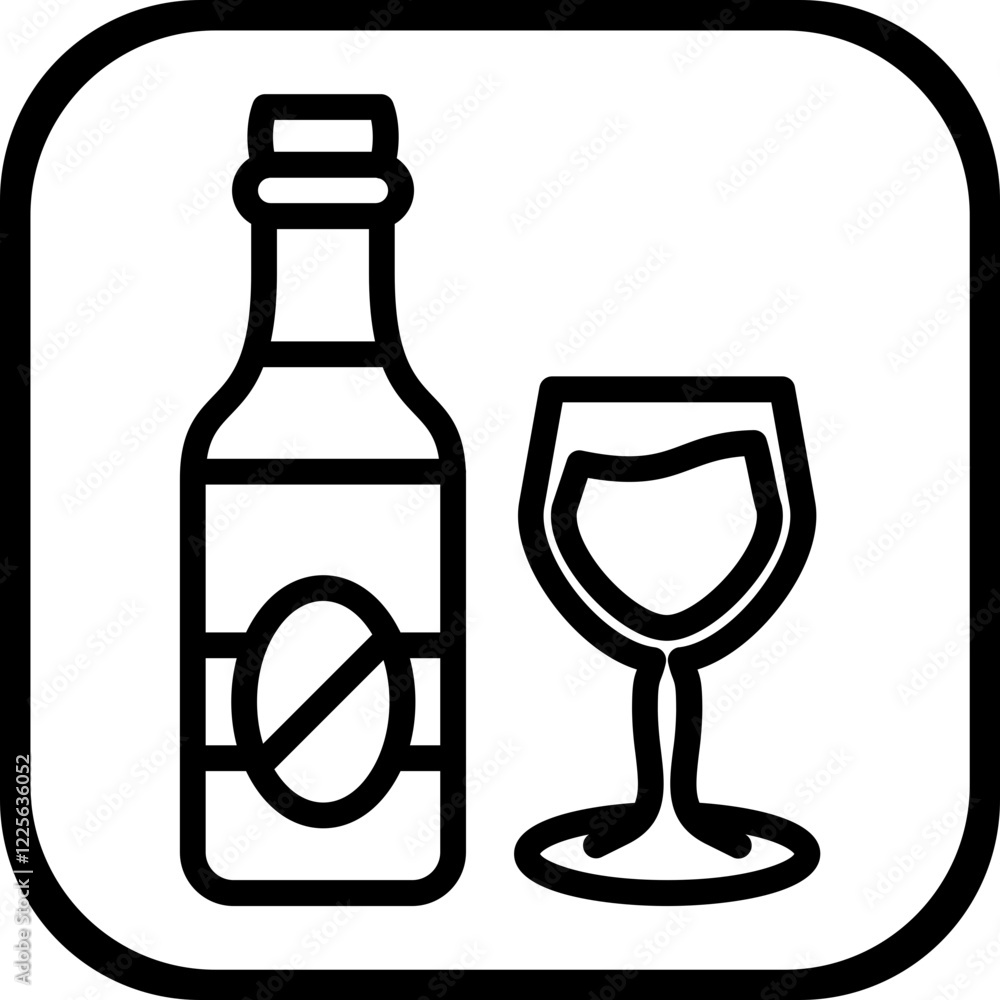 Wine bottle Icon style Wine bottle Icon style