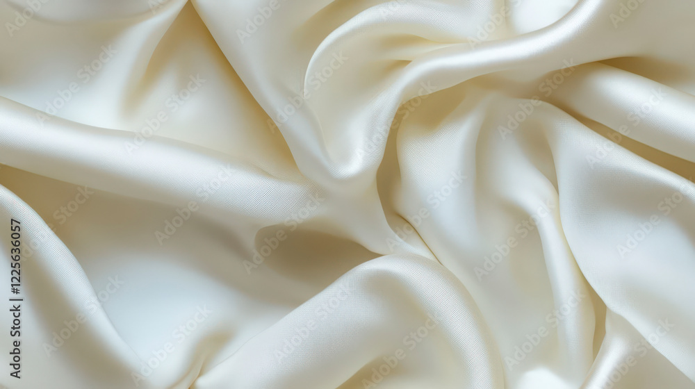 Obraz premium Pristine White Silk Fabric Texture for Elegant Backgrounds