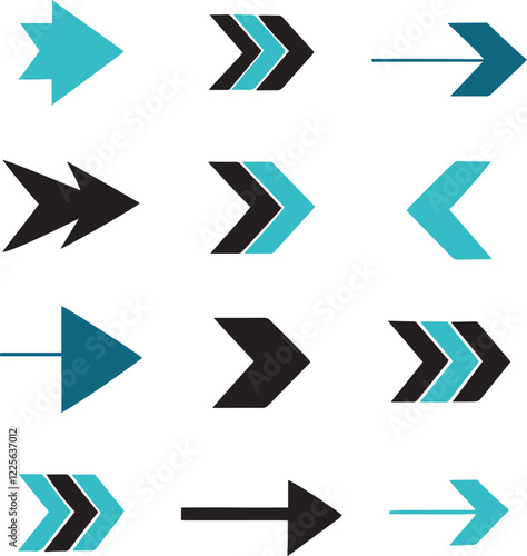 Set of direction arrow vector signs or icons.