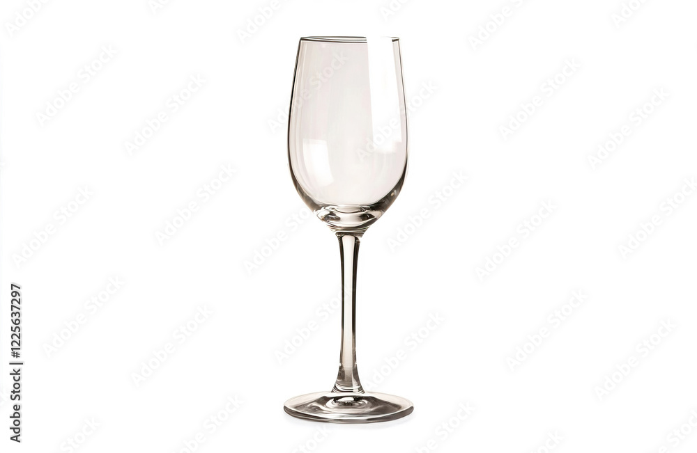 Elegant empty wine glass isolated on white background for design Elegant empty wine glass isolated on white background for design