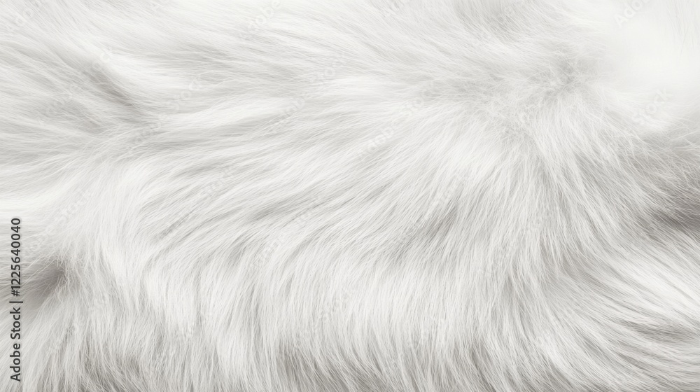 Close-up of soft, white fur texture. Close-up of soft, white fur texture.