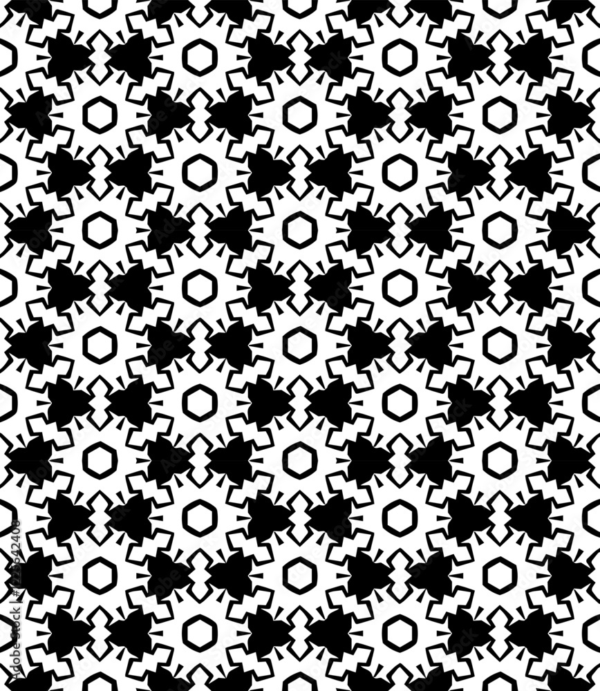 Black and white seamless abstract pattern. Background and backdrop. Grayscale ornamental design. Black and white seamless abstract pattern. Background and backdrop. Grayscale ornamental design.