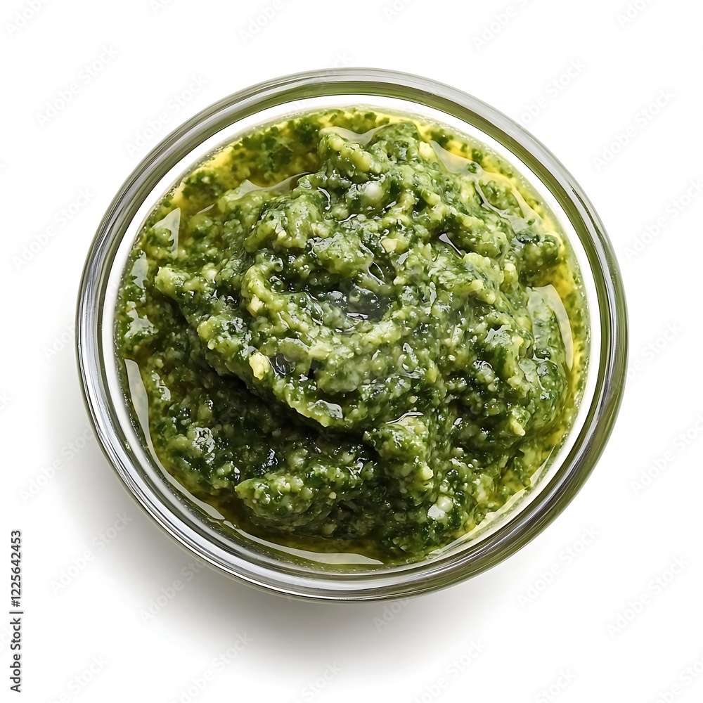 Italian pesto isolated on white background Italian pesto isolated on white background
