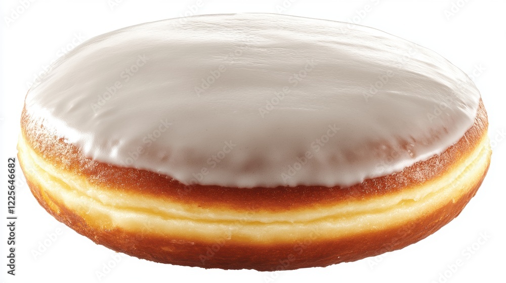 Glazed Donut with Creamy Frosting on Soft Golden Pastry Base Glazed Donut with Creamy Frosting on Soft Golden Pastry Base