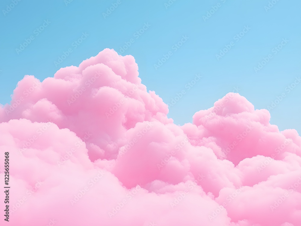 Dreamy Pink Cloudscape: Soft Pastel Sky Background Dreamy Pink Cloudscape: Soft Pastel Sky Background