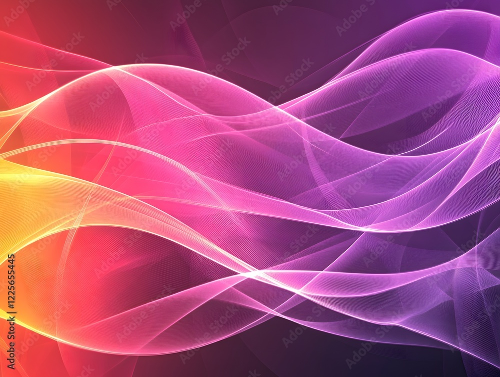 Fototapeta premium Abstract Pink Purple Yellow Wave Background Design