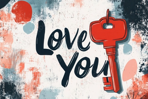 A romantic poster design featuring handwritten 