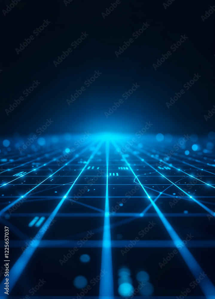Obraz premium Cyberpunk-Inspired Network Matrix Overlay