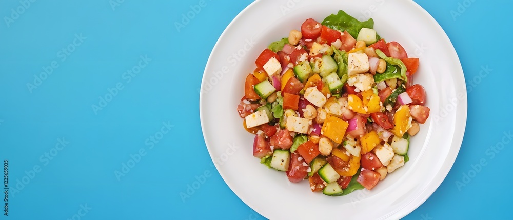 Vibrant Mediterranean Chickpea Salad with Feta and Fresh Vegetables Vibrant Mediterranean Chickpea Salad with Feta and Fresh Vegetables