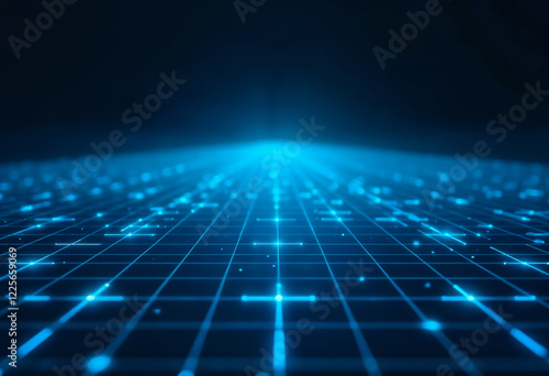 Abstract Tech Grid with HUD Elements