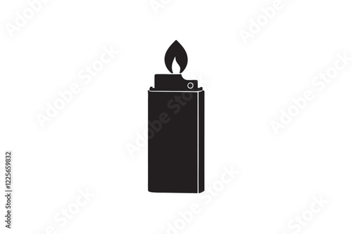 Gas lighter icon silhouette on white background .01