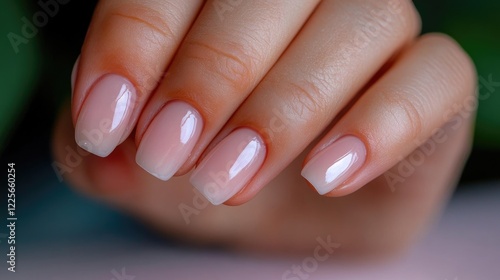 Wallpaper Mural Close-up of elegant, pale pink nails, soft focus background Torontodigital.ca