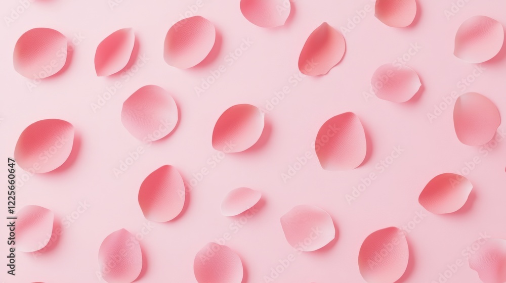 Delicate Pink Rose Petals Pattern on a Pastel Background Delicate Pink Rose Petals Pattern on a Pastel Background
