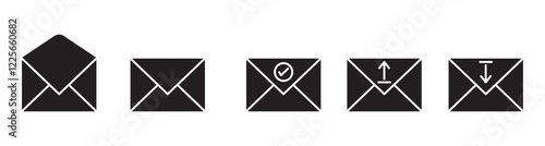 Mail icon set. email icon vector. E-mail icon. Envelope illustration. envelopes, notifications, communication, messaging apps, websites, and graphic design