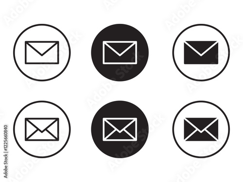 Mail icon set. email icon vector. E-mail icon. Envelope illustration. envelopes, notifications, communication, messaging apps, websites, and graphic design