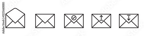 Mail icon set. email icon vector. E-mail icon. Envelope illustration. envelopes, notifications, communication, messaging apps, websites, and graphic design