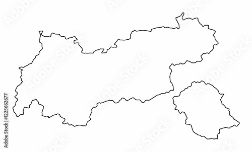Tyrol state outline map