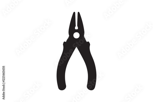 Pliers symbol silhouette on white background. (3)