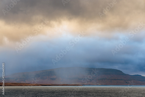 Obraz na płótnie Autumnal landscape at Beached whalers Hvalfjordur on the west coast of Iceland w salonie