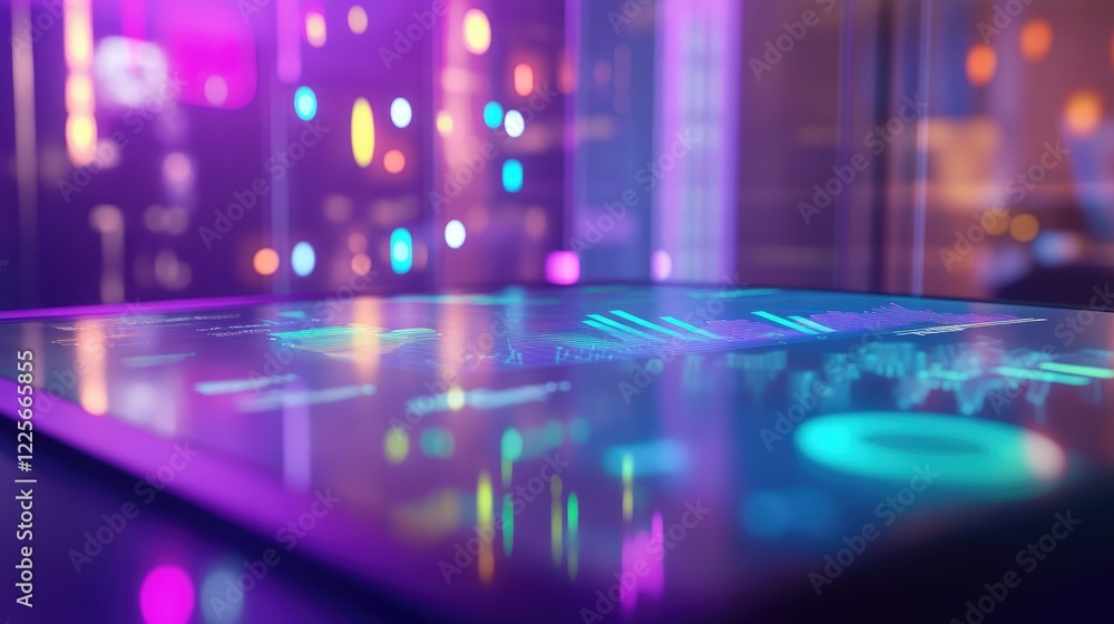 Futuristic Data Visualization on Interactive Screen Futuristic Data Visualization on Interactive Screen
