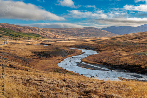 Obraz na płótnie Typical autumn lowland landscape on the west coast of Iceland w salonie