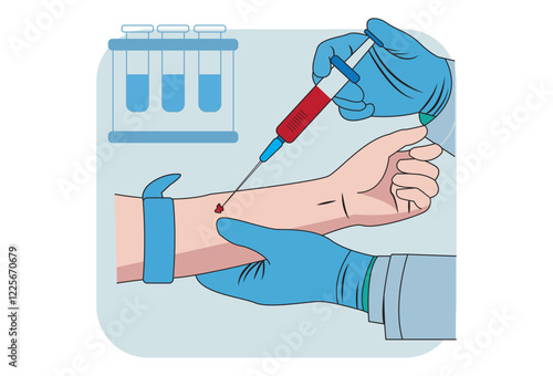 take blood, The process of drawing blood involves a doctor carefully extracting a sample from a patient. This procedure plays a crucial role in medical testing and blood donation,